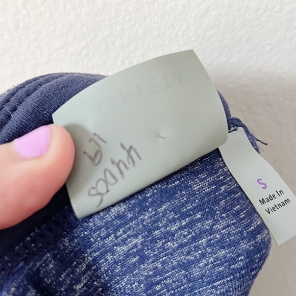 Athleta Odyssey Twisted Mini Skirt Ruched Blue Metallic Space Dye Size Small EUC - Picture 8 of 10